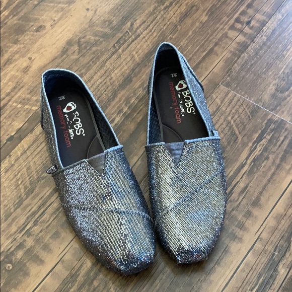 silver glitter bobs